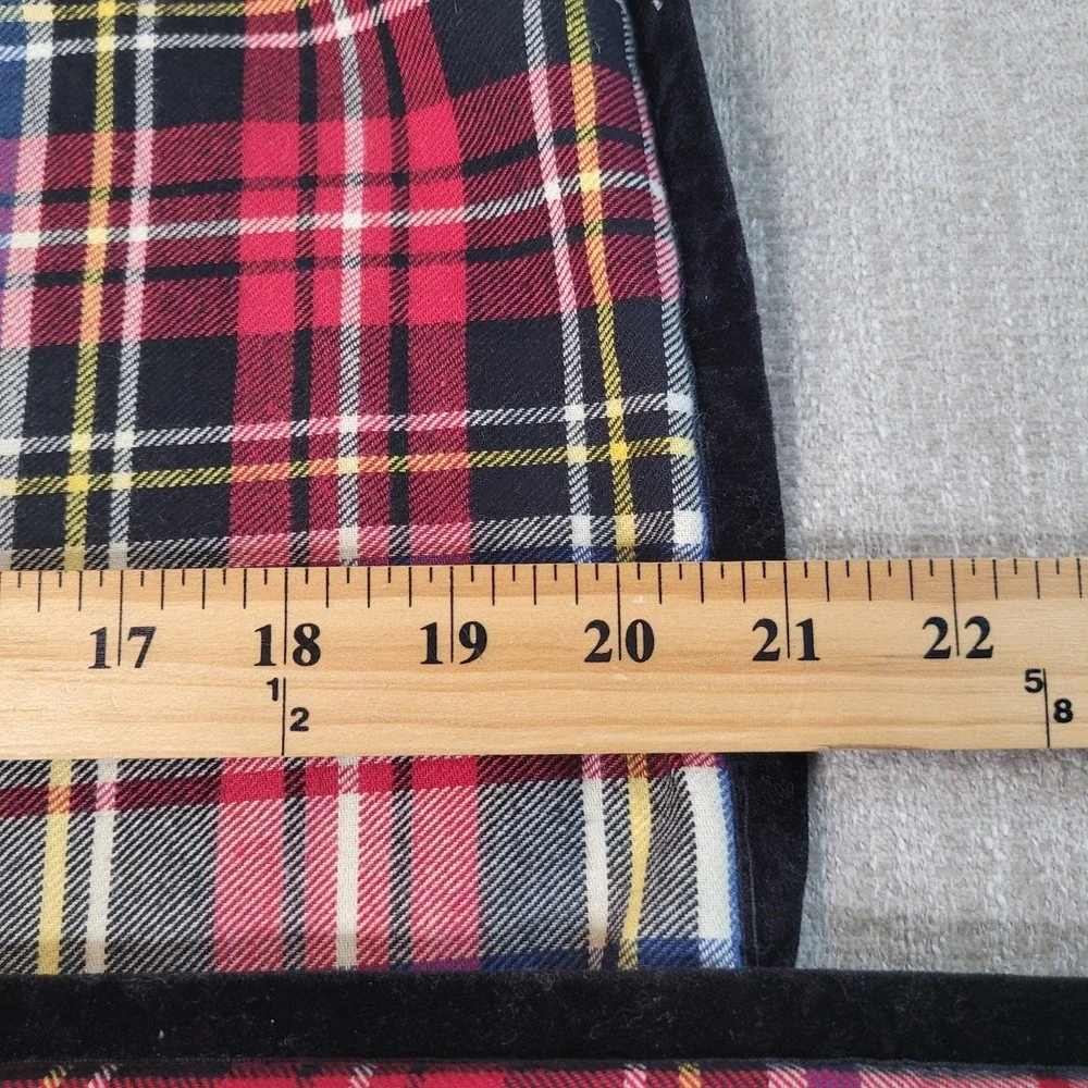 2 Lauren Ralph Tartan Plaid Pillow Cover 21 x 21 Square VTG Black Velvet Trim